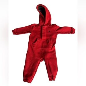 Ralph Lauren baby red coverall with hood Size 9 Months / 9M